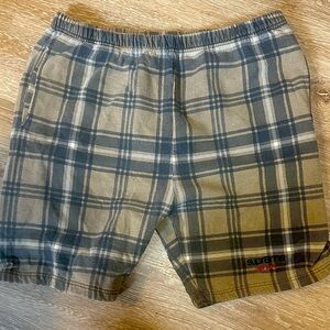 Supreme Men's Checkered Shorts - Black and Tan